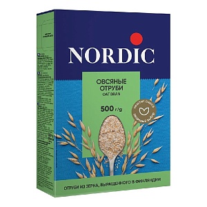 СМЕНА ВЛОЖ. Отруби NORDIC OAT BRAN овсяные /картон/ 500г*18