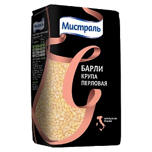 Крупа МИСТРАЛЬ Перловая Барли /пакет/ 500г*12