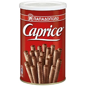 Вафли CAPRICE венские с фундуком и шоколадным кремом /жесть/ 250г*12