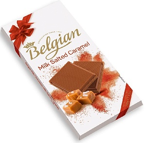 Шоколад THE BELGIAN молочный с кусочками соленой карамели /картон/ 100г*25