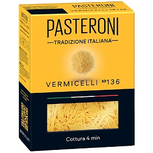 Макаронные изделия PASTERONI VERMICELLI №136 / Вермишель /картон/ 400г*14