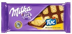 Шоколад MILKA молочный "ТУК" с печеньем TUC 87г*18