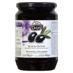 Маслины DELPHI с косточкой в рассоле /стекло/ 700г*12