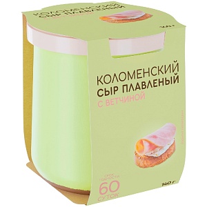 Плавленый сыр КОЛОМЕНСКИЙ 50% с ветчиной /крынка/ 140г*4