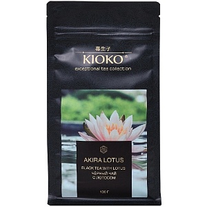 Чай KIOKO AKIRA LOTUS листовой Чёрный с лотосом /пакет/ 100г*8