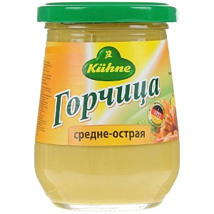 Горчица KUHNE средне-острая /стекло/ 250г*10
