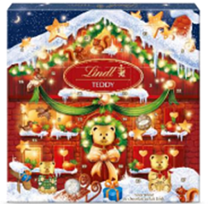 Адвент-календарь LINDT TEDDY Рождественский /картон/ 124*10