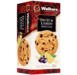 Печенье WALKER'S Песочное с фруктами и лимоном 150г*12
