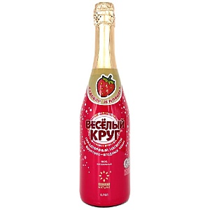 Шампанское детское ВЕСЕЛЫЙ КРУГ сокодержащий Садовая Земляника /стекло/ 0,75л*6
