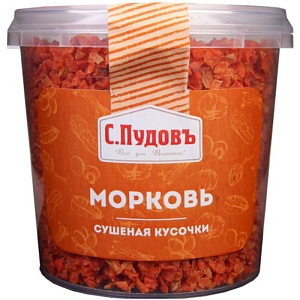 Морковь С.Пудовъ сушеная кусочки /банка 360мл/ 180г*12