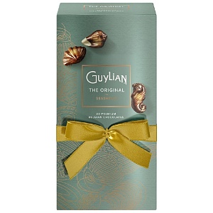 Конфеты GUYLIAN THE ORIGINAL Seashells Морские ракушки сундучок подарочный с лентой 250г*12