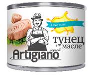 Тунец ARTIGIANO полосатый филе-ломтики в масле ж/б 1700г*6