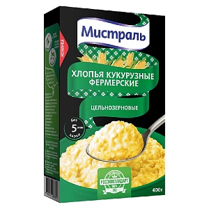 Хлопья МИСТРАЛЬ фермерские кукурузные /картон/ 400г*12