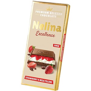 Шоколад NELLY Nelina Excellence Молочный с молочно-клубничной начинкой 85г*20