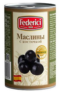 Маслины FEDERICI с косточкой /жесть/ 300г*12