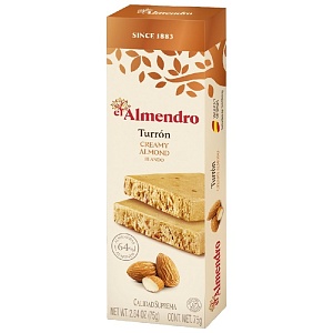 Туррон EL ALMENDRO CREAMY ALMOND BLANDO миндальный сливочный 75г*16