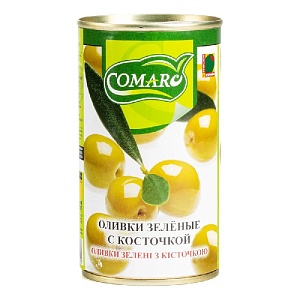 Оливки COMARO c косточкой /жесть/ 370мл*12