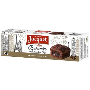 Пирожные JACQUET (71138) 5 mini BROWNIES мини шоколадные с кусочками шоколада 150г*12