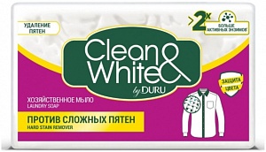 DURU  1*120г Мыло Хозяйственное Против пятен Clean&White/48/