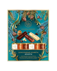Конфеты GOLDEN DESSERT шоколадные ассорти Ореховое /картон/ 264г*10
