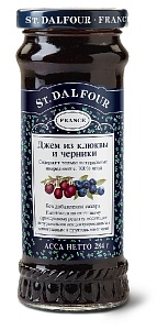 Джем St.Dalfour Клюква и Черника 100% фруктов БЕЗ САХАРА /стекло/ 284г*12