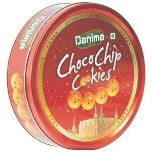 Печенье DANIMA Chocochip Cookies с кус.шок. (красная банка) /жесть/ 340г*12