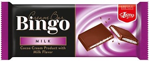 Шоколад LEONA "Bingo" с начинкой со вкусом молока 90г*24