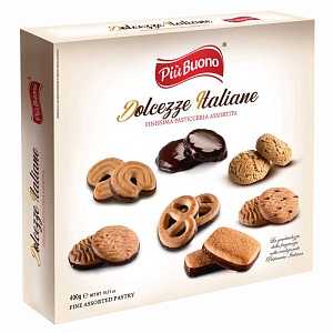 Печенье PIU BUONO печенье ассорти Dolcezze Italiane /картон/ 400г*10
