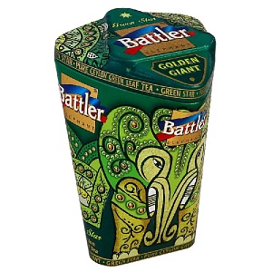 Чай BATTLER GOLDEN GIANT GREEN STAR Крупнолистовой цейлонский зеленый /жесть/ 100г*6