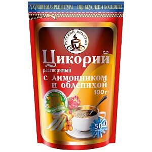 Цикорий РУССКИЙ ЦИКОРИЙ порошкообразный с ЛИМОННИКОМ и ОБЛЕПИХОЙ /дойпак/ 100г*12