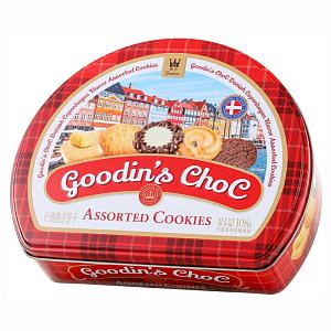 Печенье GOODIN'S Choc Ассорти Датского печенья, красная /жесть/ 108г*24