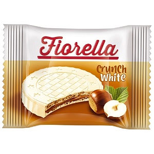 Вафли FIORELLA Wafer White Hazelnut в белом шоколаде Орех (20г*24шт. шоубокс) 20г*144
