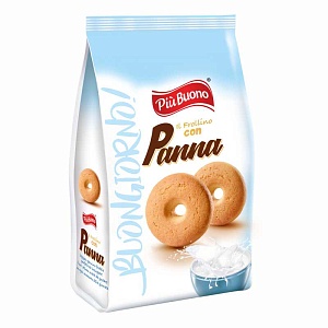 Печенье PIU BUONO песочное печенье со сливками /пакет/ 300г*12