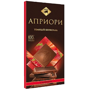 Шоколад АПРИОРИ Темный с клубникой 100г*15