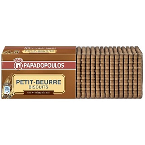 Печенье PAPADOPOULOS Petit Beurre затяжное c цельнозерновой мукой 225г*20