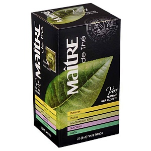 Чай MAITRE DE THE Зеленый Ассорти КЛАССИК (25 пак.) 50г*10