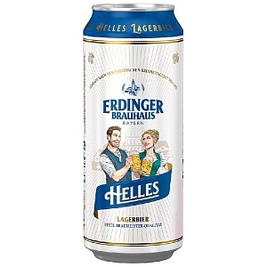 Пиво ERDINGER Brauhaus Helles 5,1% /жесть/ 0,5л*24