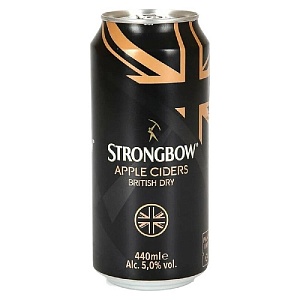 Сидр STRONGBOW яблочный газированный полусухой 5.0% /жесть/ 0,44л*24