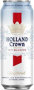 Пиво HOLLAND CROWN (НИДЕРЛАНДЫ) Wit Blanche светлое нефильтрованное 5% /жесть/ 0,5л*24