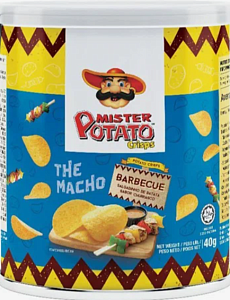 Чипсы картофельные MISTER POTATO со вкусом барбекю Barbecue /туба/ 40г*20