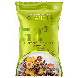 Гранола-мюсли GRANOLA.LAB G2 Шоколадно-дынная формула 60г*12