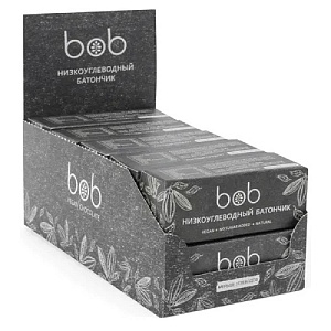 Батончик BOB неглазированный Низкоуглеводный БЕЗ добавления сахара /шоубокс/ 50г*12