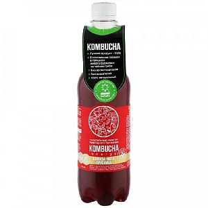 Напиток KOMBUCHA "ENERGY" с соком ягод клюквы, брусники и мяты /пэт/ 0,555л*12