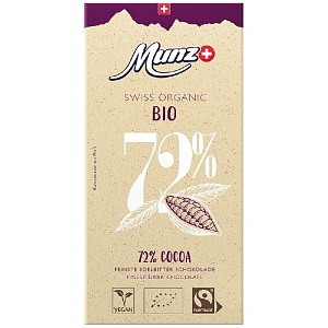 Шоколад MUNZ BIO горький 72% какао 100г*12