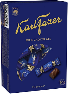 Конфеты KARL FAZER Milk Chocolate из молочного шоколада /картон/ 150г*12