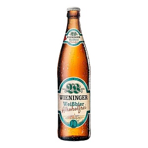 Пиво WIENINGER WEISBIER ALKOHOLFREI нефильтрованное безалкогольное /стекло/ 0,5л*20