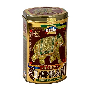 Чай BATTLER ELEPHANT KANDY OP Крупнолистовой цейлонский черный "СЛОН КАНДИ" /жесть/ 100г*6