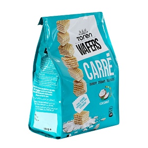 Вафли TOREN Carre с кокосовой начинкой 250г*12