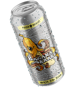 Пиво PANZER BREWERY BANANA KRAKEN 4,5% Hefeweizen светлое пшеничное непастеризованное нефильтрованное неосветленное /жесть/ 500мл*12	