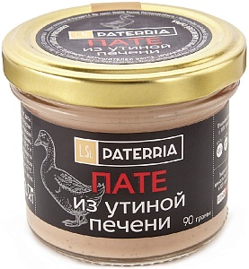 Пате PATERRIA из утиной печени /стекло/ 90г*8